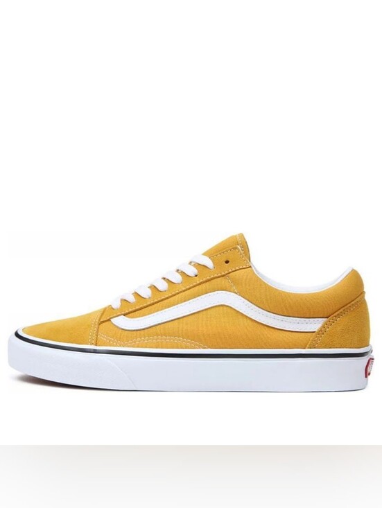 Vans Shoes - Vans Mustard Yellow and White Old Skool Canvas Sneakers